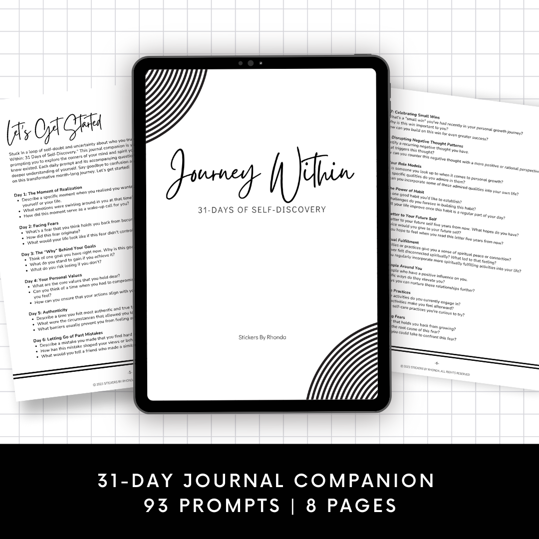 Journey Within 31-Day Journal Companion November 2023 Edition - Instant Digital and Printable Download Journal