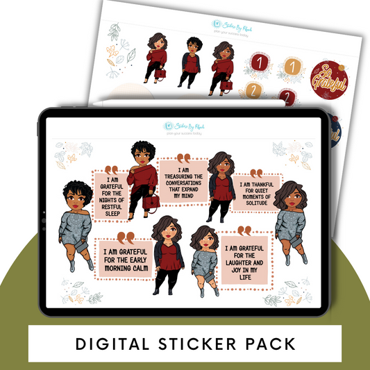 Thankful 2 - Cassie - Natalie - Keisha - Digital Sticker Pack -  Digital GoodNotes Sticker